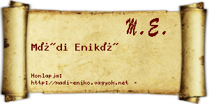 Mádi Enikő névjegykártya